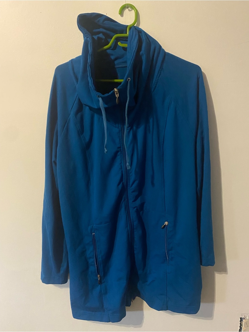 Women’s Blue Zip Front Hooded Coat